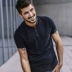 Áo thun nam tay ngắn tay áo ve áo POLO Cotton Slim Giới trẻ Xu hướng Áo liền thân màu rắn Paul áo phông polo nam Polo