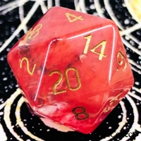 1 D20 DICE прикреплен к пухлой сумке