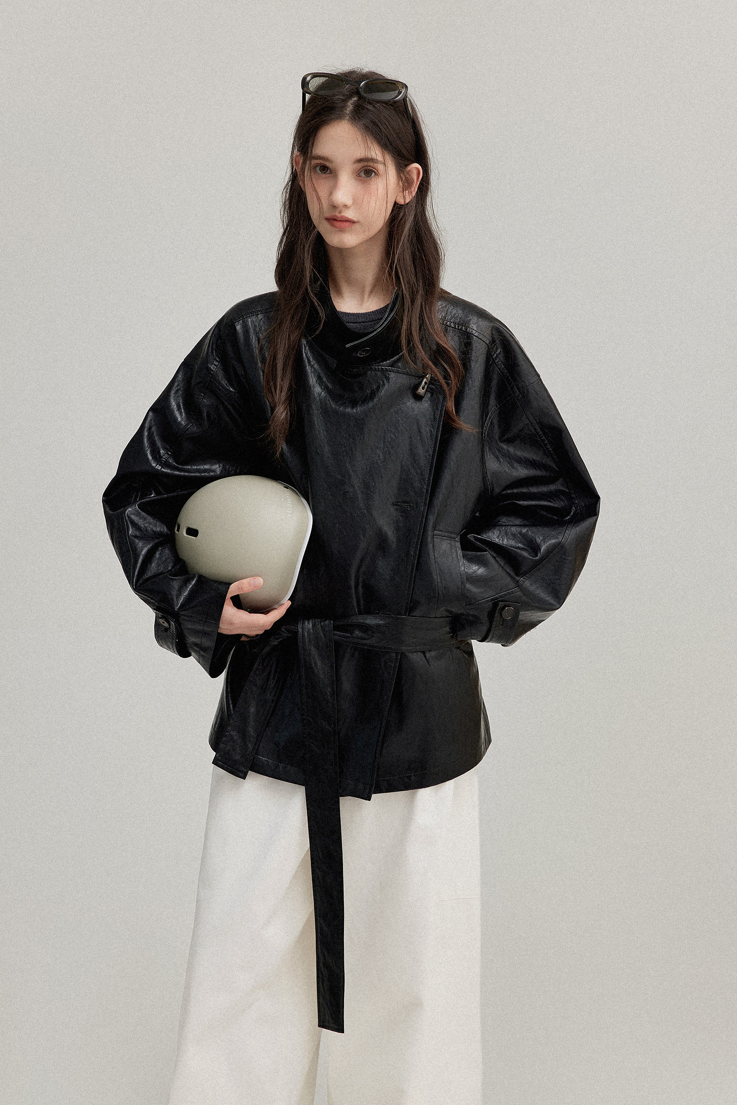 送料無料】アメリカンヴィンテージ / 斜め前合わせショート丈レザー