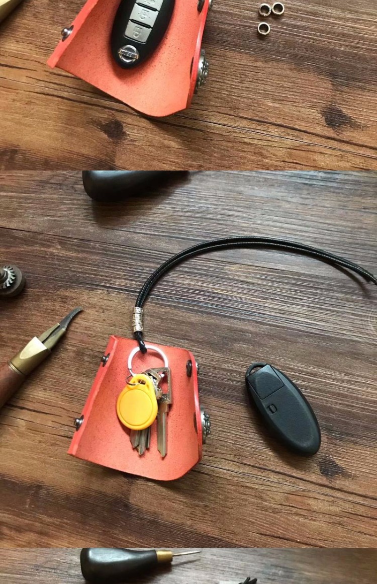 Khóa da retro handmade móc túi nam và nữ túi da chìa khóa xe chìa khóa xe chìa khóa xe - Trường hợp chính dây móc ví nam