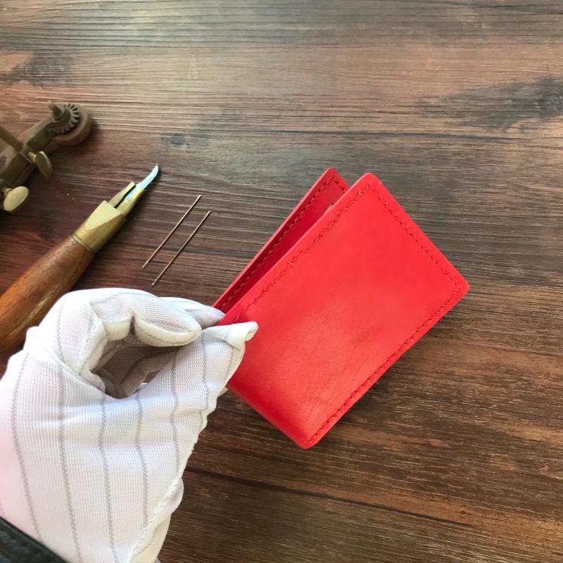 Retro thủ công lớp da thẻ đầu tiên gói giấy phép lái xe thiết lập giấy phép lái xe da gói tài liệu gói thẻ nữ tập giấy phép lái xe - Chủ thẻ ví nữ mini