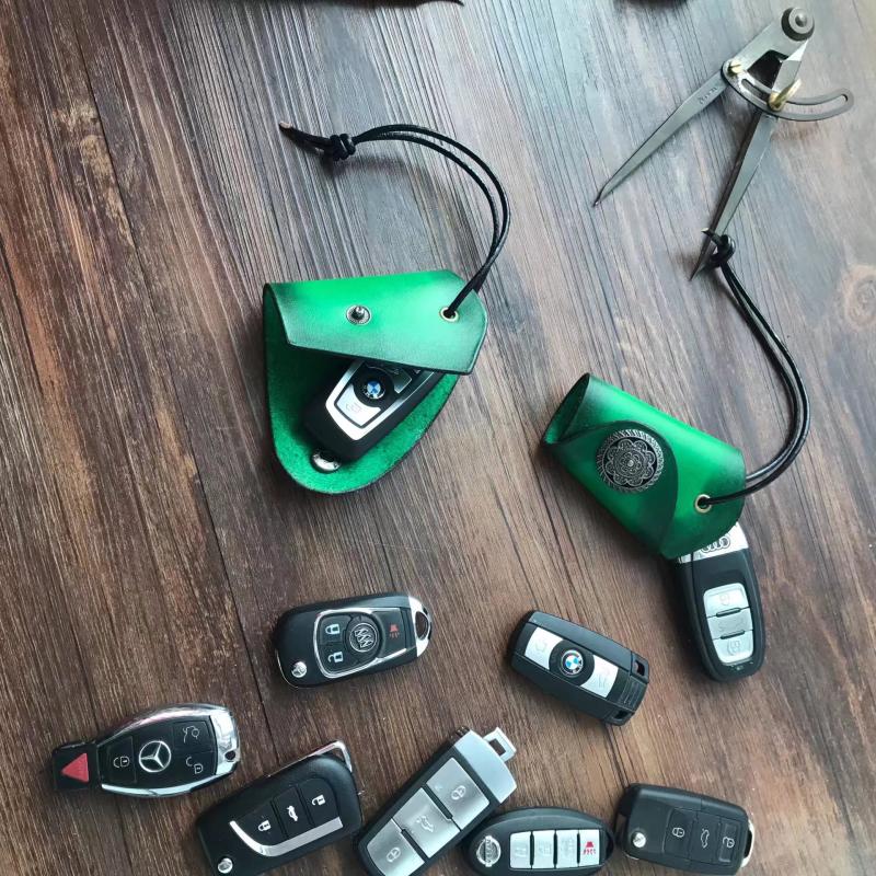 Universal retro handmade da trường hợp chìa khóa xe nhỏ thiết lập chìa khóa xe từ xa túi chìa khóa - Trường hợp chính ví đựng tiền 
