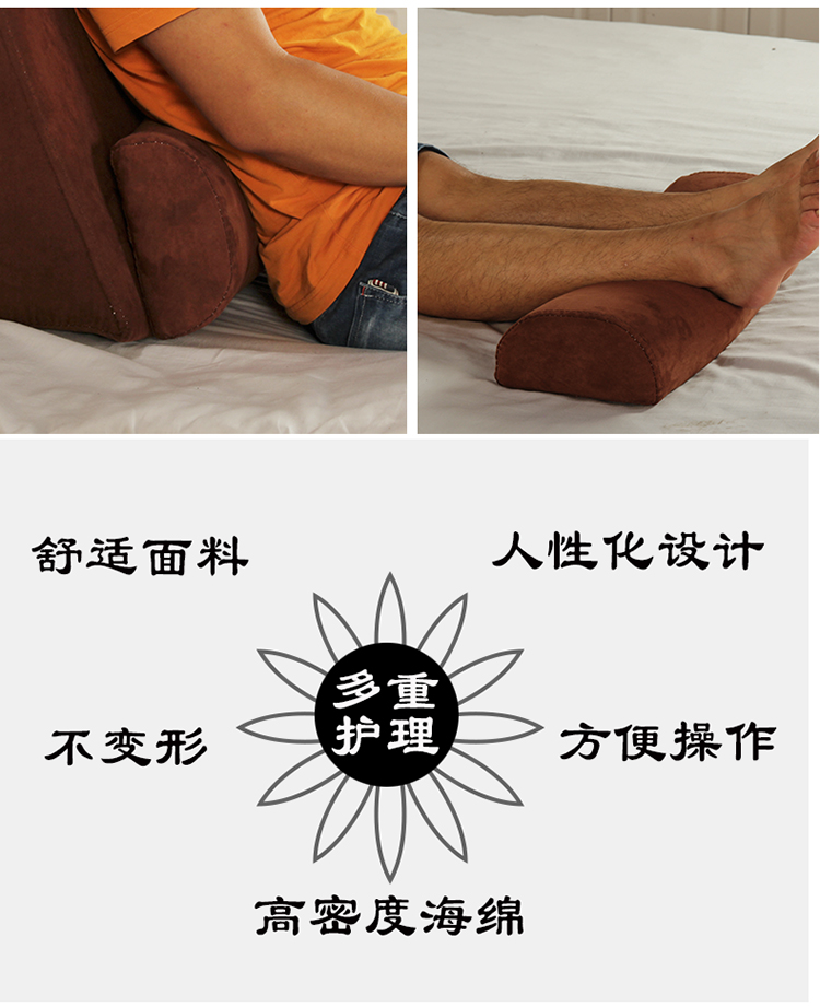 Giường y tế cho người già tam giác đệm dốc gối bán nằm trên giường bệnh nhân nằm ngửa chống trào ngược - Trở lại đệm / Bolsters tựa lưng cao su non