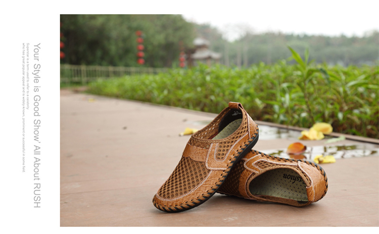 Net giày nam mùa hè lưới thoáng khí của nam giới giày kích thước lớn trung niên cha giày đáy mềm không trượt thấp để giúp lưới giày rỗng giay the thao