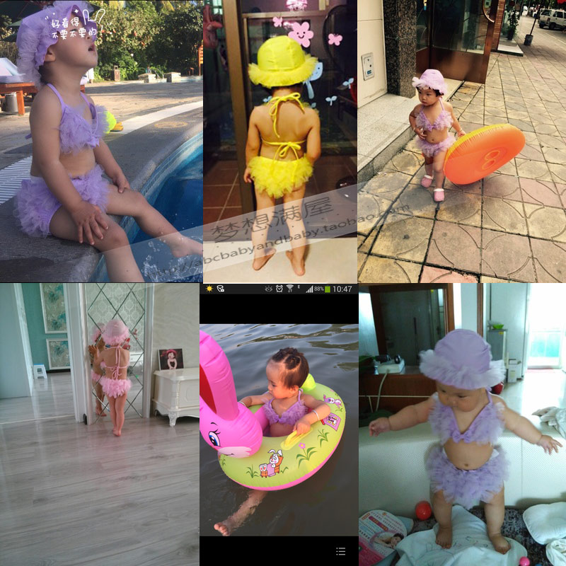 Áo tắm cho bé gái 0-1 tuổi mùa xuân nóng bỏng cho bé gái bikini bơi công chúa chia kiểu áo tắm cho bé quần bơi bé trai