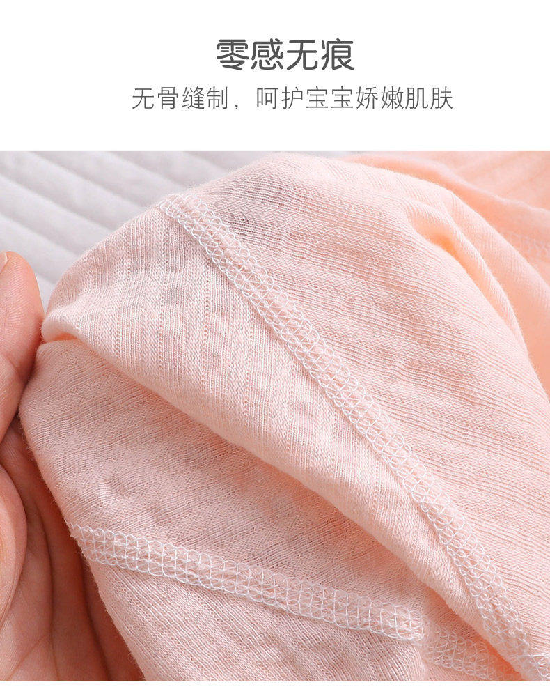 全棉纯棉新生婴儿分体套装夏季薄款秋衣纯棉和尚衣服初生宝宝开裆 — 8