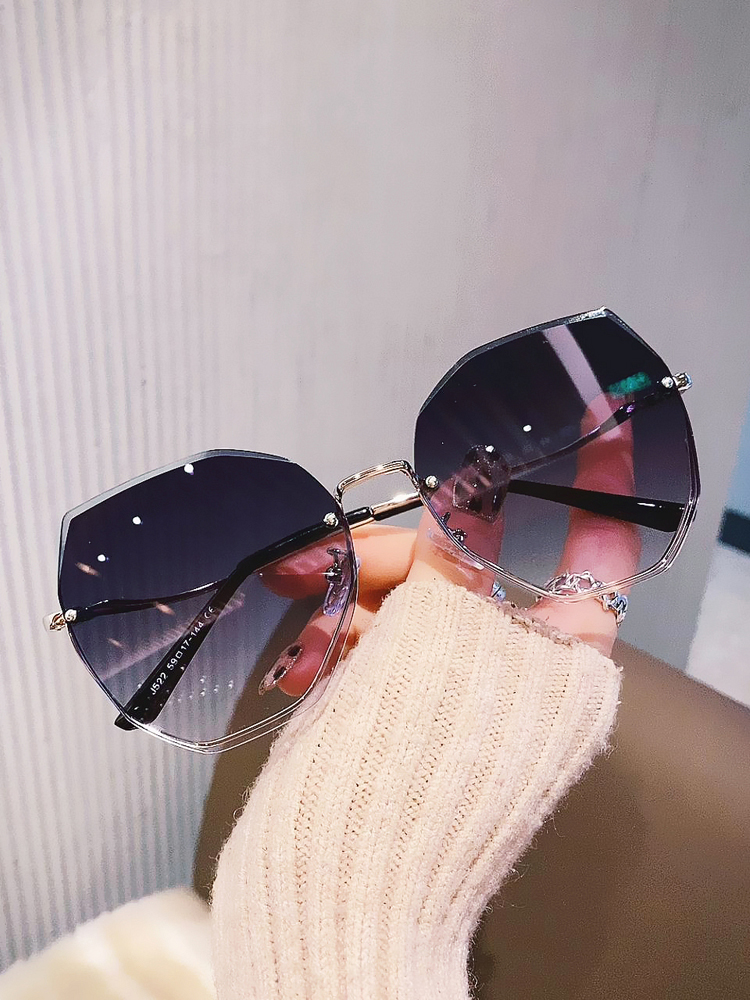 Callen Keith Korea frameless transparent brown sunglasses women's summer new anti-UV sunglasses glasses