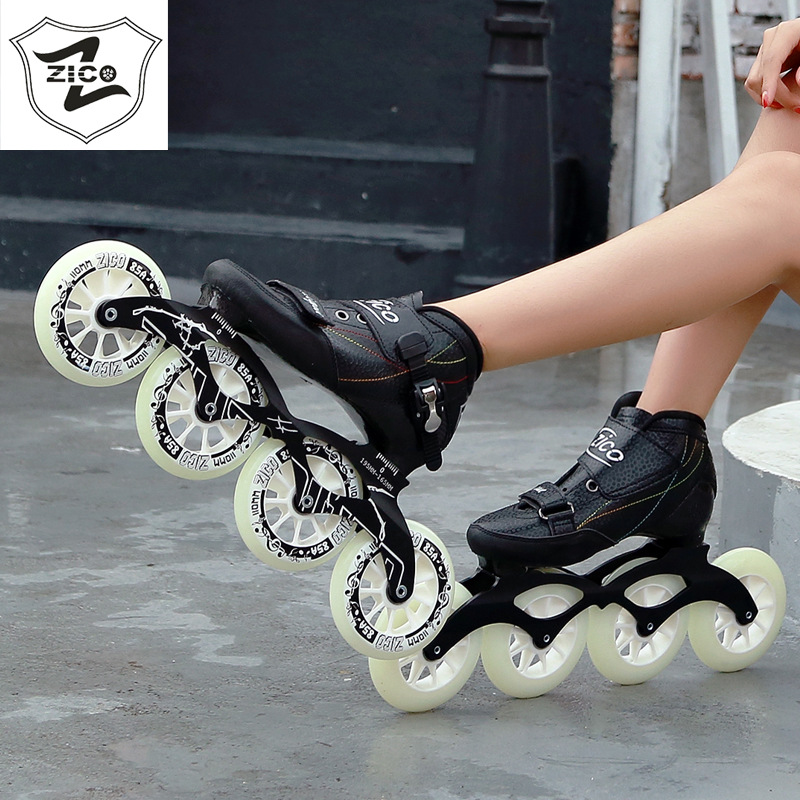 ZICO speed skating shoes racing shoes adult men and women carbon fiber professional roller skates big wheel skating shoes children's speed skating shoes