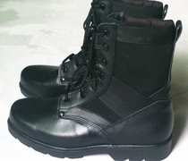  New outdoor training boots mens black single boots wear-resistant mid-barrel leather boots Martin boots hiking boots