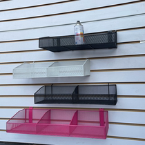 Net pocket black slot board hanging basket box storage hanging basket Wantong board hook white basket shelf storage rack hook