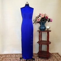  Yifus new black heavy silk sleeveless long simple and elegant Chinese dress daily cheongsam haute couture