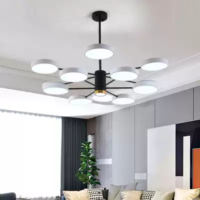 Living room Living room lights Atmospheric simple modern creative personality Nordic chandelier black and white gray Master bedroom dining room shop lamps