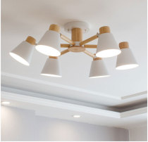 Living room lights Nordic simple modern 2021 new Macaron ceiling lamp creative personality log bedroom lamps