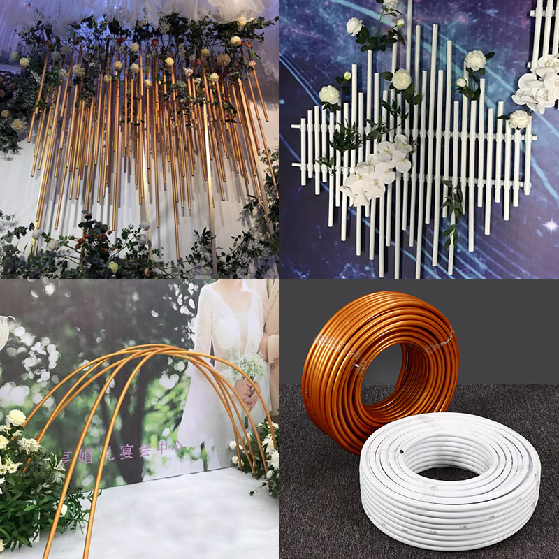 Wedding props PVC aluminum plastic pipe Wedding modeling pipe Stage modeling Aluminum plastic pipe modeling bendable straight PVC pipe