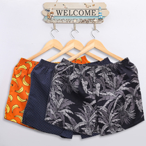 Three-pack Aro pants Mens cotton boxer plus size four-corner panties Home pajamas printed cotton shorts