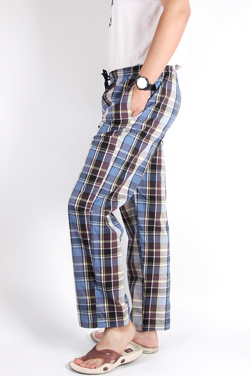 Quần pyjama nam cotton lỏng thoáng khí quần dài phần mỏng nhà quần cotton điều hòa không khí quần mùa xuân và mùa hè quần cotton sống quần kaki nữ