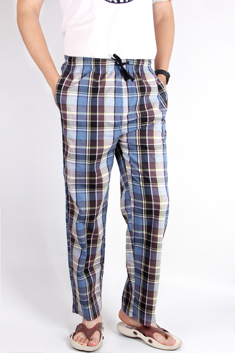 Quần pyjama nam cotton lỏng thoáng khí quần dài phần mỏng nhà quần cotton điều hòa không khí quần mùa xuân và mùa hè quần cotton sống quần kaki nữ