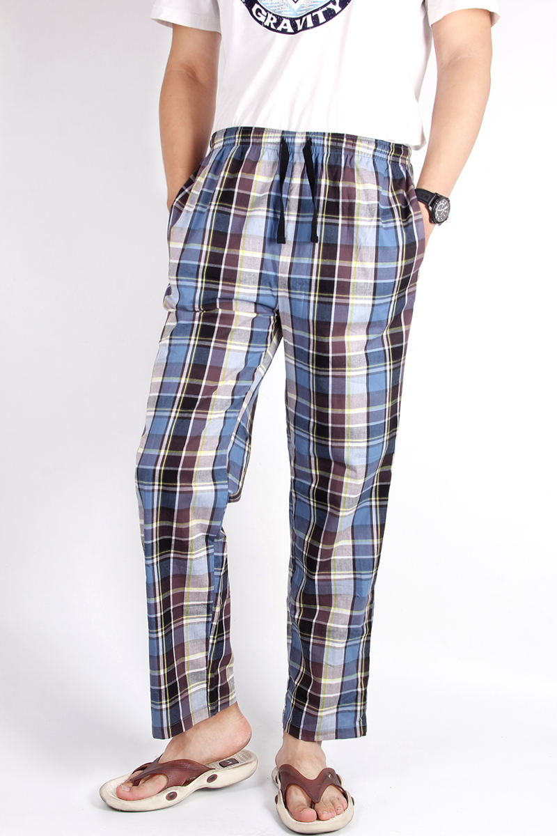 Quần pyjama nam cotton lỏng thoáng khí quần dài phần mỏng nhà quần cotton điều hòa không khí quần mùa xuân và mùa hè quần cotton sống quần kaki nữ