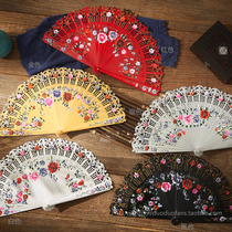 Anita Wood Fan China Wind Retro Custom Spanish Fan Wooden Fan Folding Fan Dancing Fan Hanfu Folding Fan