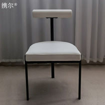 Nordic Italian simple modern wrought iron hotel restaurant milk tea shop café chair home dining chair makeup stool soft bag