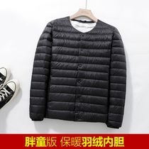 Boys school uniform artifact down liner junior high school students and older childrens winter coat cotton coat fat boy plus fat enlarged coat
