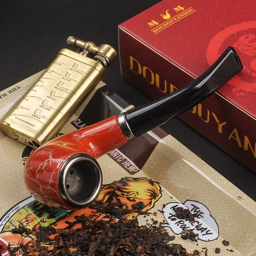 Удобная мужская маленькая металлическая горшка старого в стиле сухого дыма, борющаяся за начинающую мужскую резиновую деревянную засуху, чтобы курить сумка