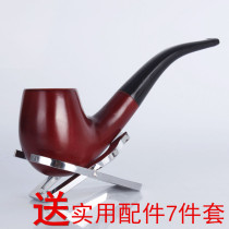 Solid wood smoke bucket All wood Artisanal Old-fashioned Big Smoke Bucket Red Sandalwood Filter Tobacco bucket Tobacco Fighting Bent Straight Men