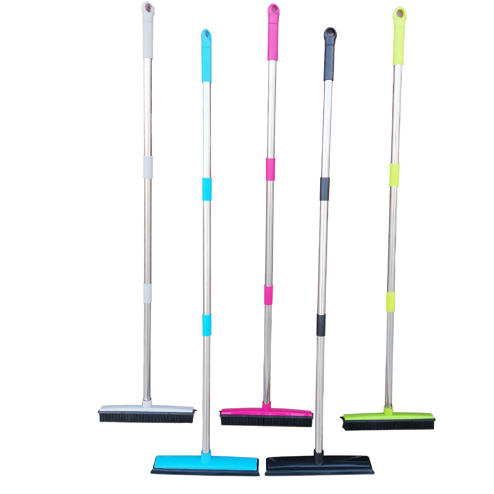 Three-section pole carpet hair removal broom to scrape dust, hand-washable rubber floor brush to clean dog hair, wipe window to remove floating hair