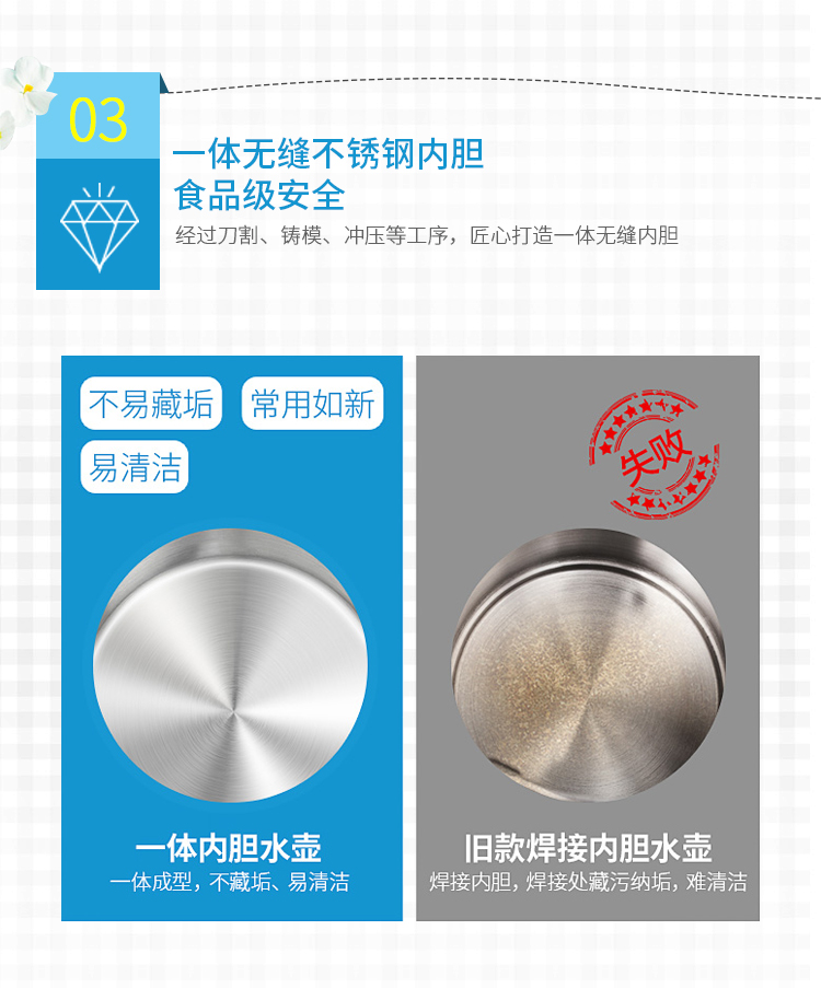 Longli LL-8701 ấm đun nước điện gia dụng 304 thép không gỉ cách điện đôi chống cặn tự động tắt nguồn - ấm đun nước điện ấm siêu tốc goldsun