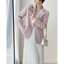 Full honey Custom Pink Pituitary Bag Buttoned Suit Jacket Woman Spring Autumn New Temperament Senior Feel Little Western Suit Blouse