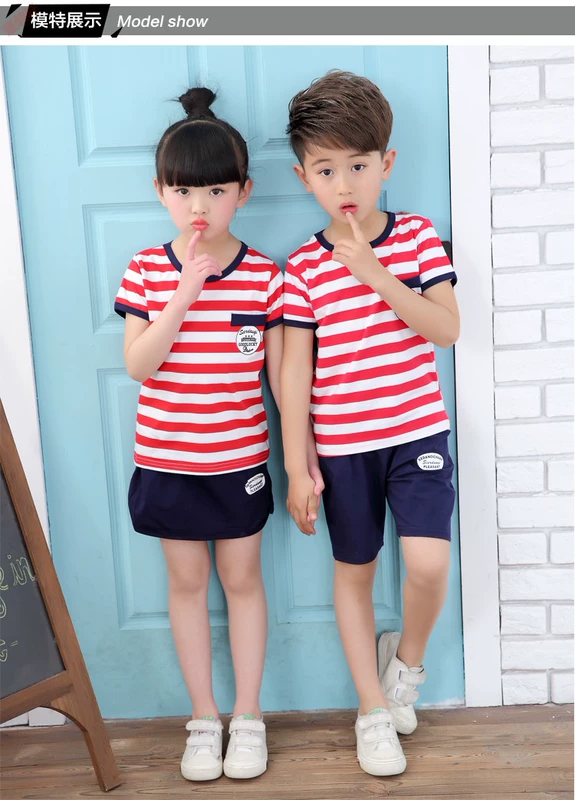 2018 mới mùa hè của trẻ em đồng phục học sinh cotton set trường tiểu học lớp quần áo mẫu giáo quần áo học sinh trung học quần áo tùy chỉnh