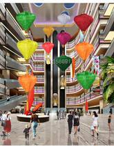 New Year Vietnamese Diamond Lights Folding State Wind Spring Festival Great Red lantern gate Spring Festival Beauty Chen Decorative Lanterns Pendant Light Pendant