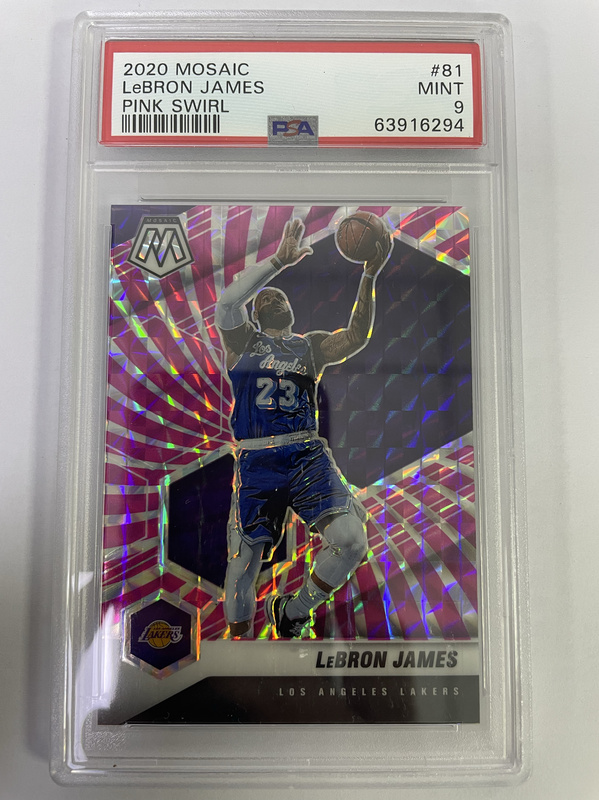 Nba Star Card 20 Panini Mosaic Large Pink Swirl Fold Limited Edition 11 Psa 9 Grade Lebron James