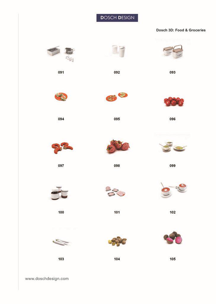 DOSCH 3D：Food & Groceries[食品食物3D模型]/MAX.有目录