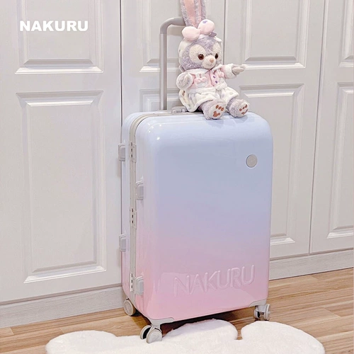 Модный чемодан, вместительная и большая портативная коробка, в корейском стиле, 24 дюймов, алюминиевый кейс