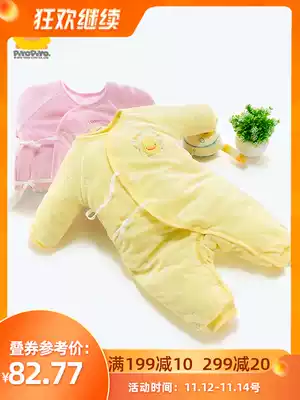 Yellow duckling newborn clothes winter clothes warm super thick baby clothes thick baby clothes thick baby baby jumpsuit bottom clothes