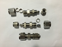 304 stainless steel cutting sleeve quick screwing through plate connector Quick-insertion straight connector 6mm