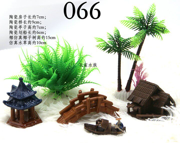 Special price fish tank aquarium water straw cylinder bonsai build-up decoration ceramic handicraft old man Jiang Taigong fishing fake mountains