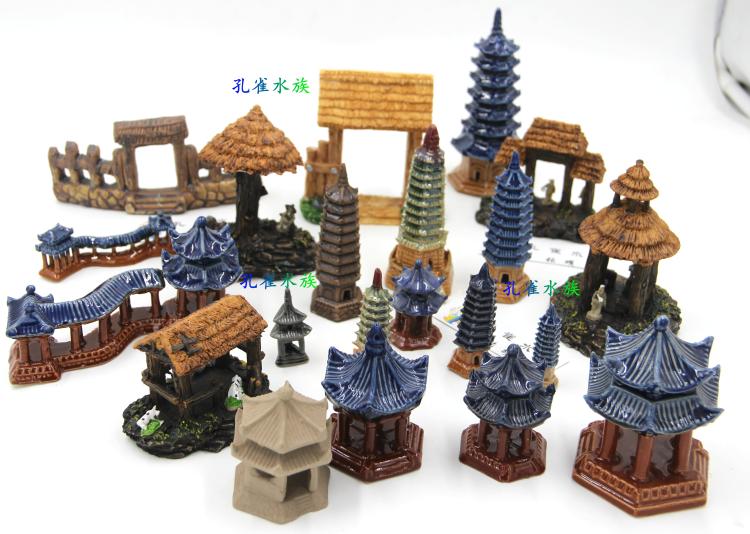 Upper Water Stone Suction Water Stone False Mountain Bonsai Tower Fence Small Accessories Water Ethnic Group View Gardening Resin Decorative Ceramic Pendulum