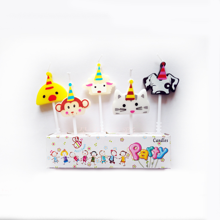 Little Monkey Team 3.5 Yuan (Monkey Cat Chicken Sheep Dog)birthday candle Cartoon Small animals tiger giraffe Hippo zebra  Cake children 12 Zodiac dog cat