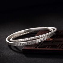 Handmade foot silver 999 Heart warp with bracelet-like Porro Honey Multi-text Heart warp with lettering female silver bracelet double ring hand ring