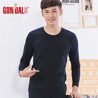 Vương miện quần áo mùa thu nam cotton dài tay cổ tròn áo len cotton nam mỏng phần ấm áp đồ lót đơn mảnh áo khoác mùa thu quần áo áo giữ nhiệt nữ trung niên