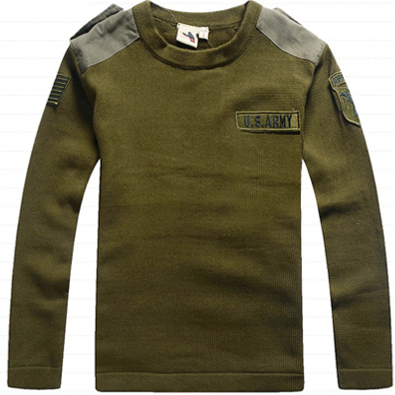 Autumn and winter outdoor tactics training high neck knit sweater casual women's sweater army fan long sleeve round neck sweater man