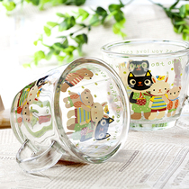 Drink water cartoon glass small heat-resistant children baby water cup anti-fall household Cup Breakfast Cup Cup coffee cup