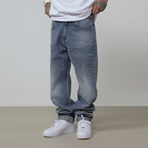 S45 (original 1807)spring new light blue basic versatile jeans men loose straight washed trousers