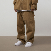 S45 (Original 1807)Corduroy Khaki overalls Basic straight loose casual pants street trousers men