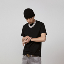 S45 (original 1807)Spring and summer basic solid color stretch fitness short-sleeved mens t-shirt casual round neck all-in-one base shirt