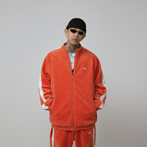 S45 (original 1807)Orange velvet casual sports jacket Loose American trend spring coat top men