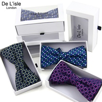 Business Fashion Men's De L 'isle Hand Tie Silk Bow Tie Calabash Bow Tie 6 Colors