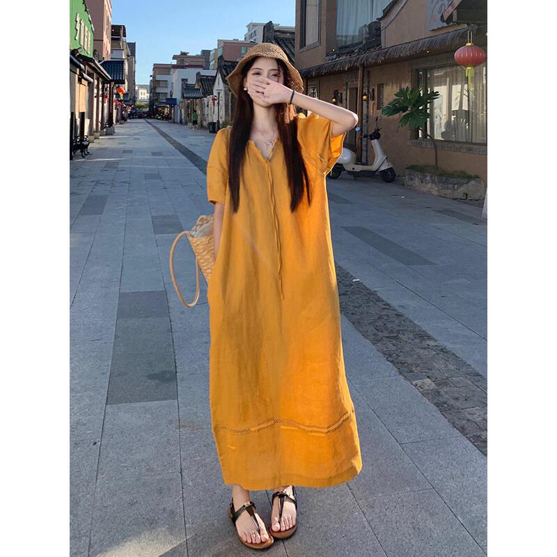 It under Garden Plus Size Women's Clothing, Loose Linen Dress That Covers the Body, Makes You Look Younger and Slimmer, Casual Dress It under Garden Plus Size Women's Clothing, Loose Linen Dress That Covers the Body, Makes You Look Younger and Slimmer, Casual Dress